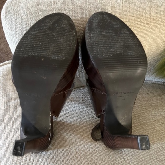 Colin Stuart Platform Slingback Heels  - Brown Sz 7 - Picture 6 of 6